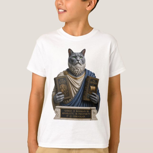 Rysk blå homer katt t shirt (Framsida)