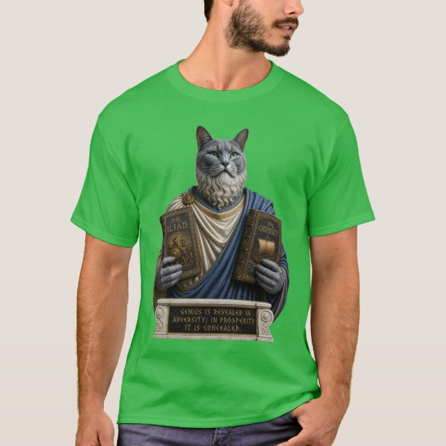 Rysk blå homer katt t shirt (Framsida)