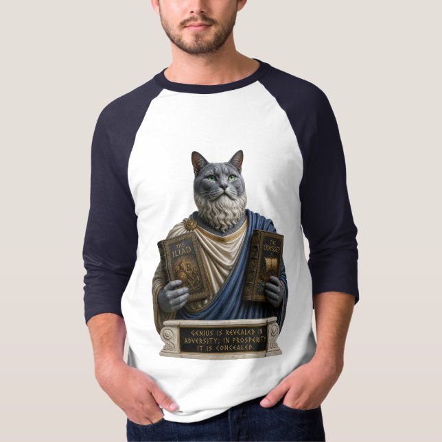 Rysk blå homer katt t shirt (Framsida)