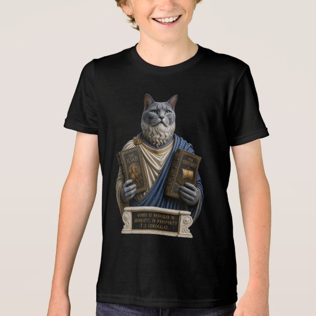 Rysk blå homer katt t shirt (Framsida)