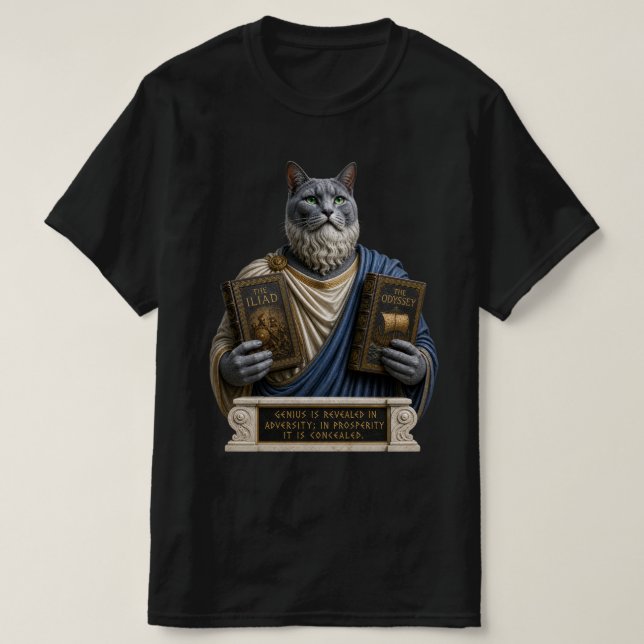 Rysk blå homer katt t shirt (Design framsida)