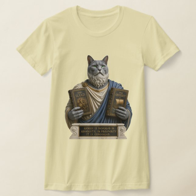 Rysk blå homer katt t shirt (Laydown)