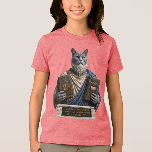 Rysk blå homer katt t shirt (Framsida)