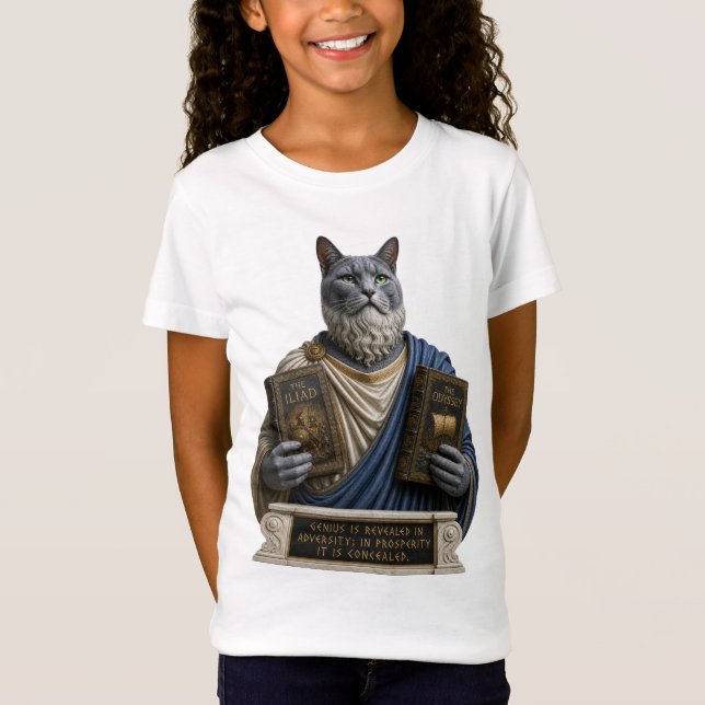 Rysk blå homer katt t shirt (Framsida)