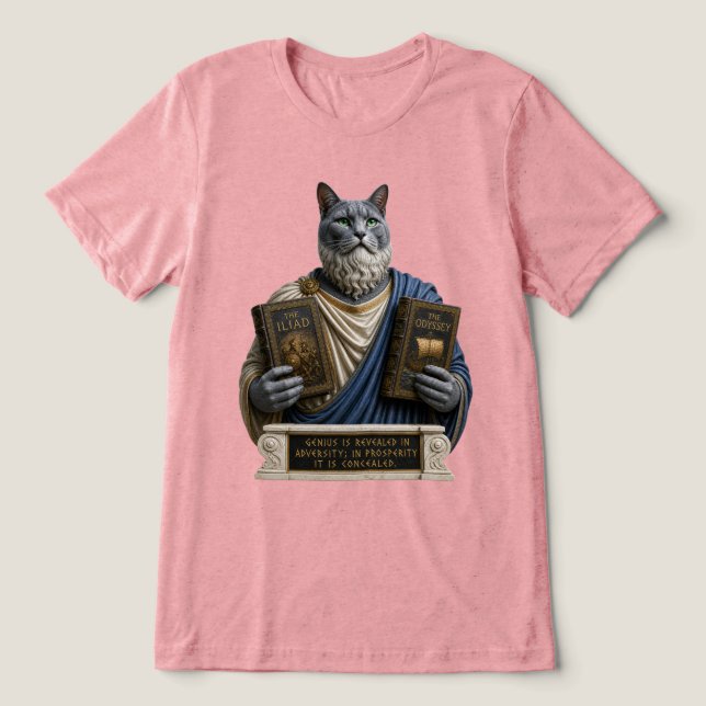 Rysk blå homer katt t shirt (Design Framsida)