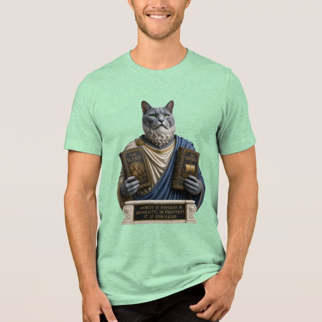 Rysk blå homer katt t shirt (Framsida)