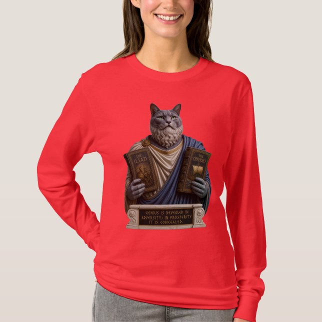 Rysk blå homer katt t shirt (Framsida)