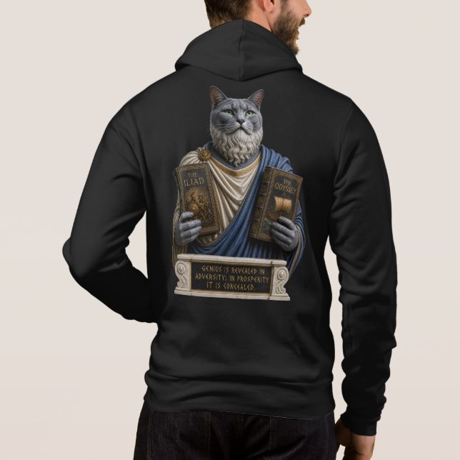 Rysk blå homer katt t shirt (Baksida)
