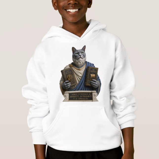 Rysk blå homer katt t shirt (Framsida)