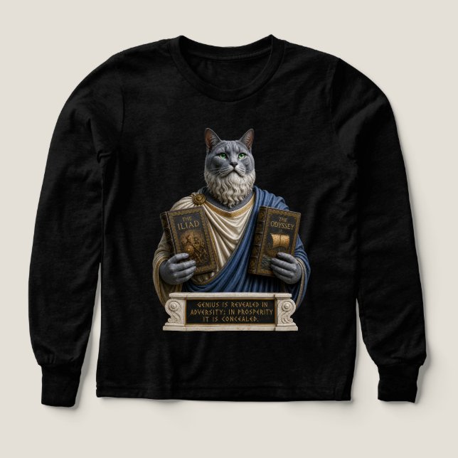 Rysk blå homer katt t shirt (Design framsida)