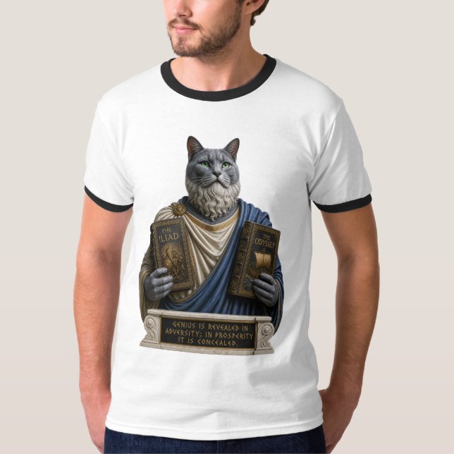 Rysk blå homerkatt t shirt (Framsida)
