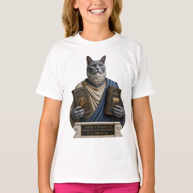 Rysk blå homerkatt t shirt (Framsida)
