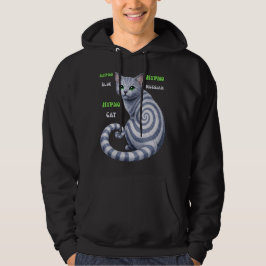 Rysk Blå Hypno Katt Hoodie