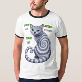 Rysk Blå Hypno Katt T Shirt