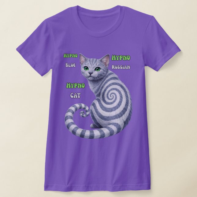 Rysk Blå Hypno Katt T Shirt (Laydown)