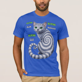 Rysk Blå Hypno Katt T Shirt