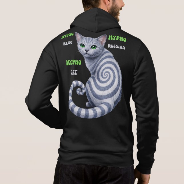 Rysk Blå Hypno Katt T Shirt (Baksida)