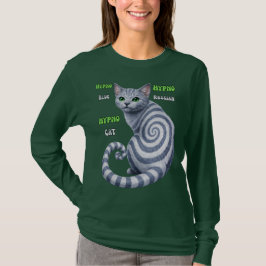 Rysk Blå Hypno Katt T Shirt