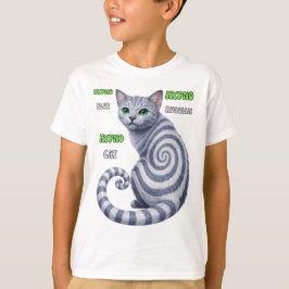 Rysk Blå Hypno Katt T Shirt