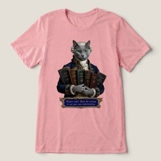 Rysk Blå Immanuel Kant Katt T Shirt (Design Framsida)