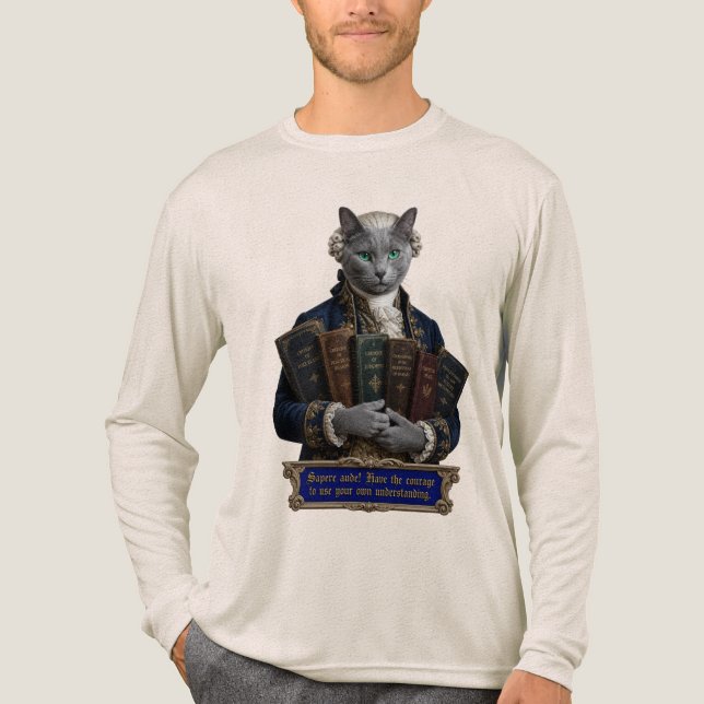 Rysk Blå Immanuel Kant Katt T Shirt (Framsida)