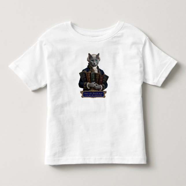 Rysk Blå Immanuel Kant Katt T Shirt (Framsida)
