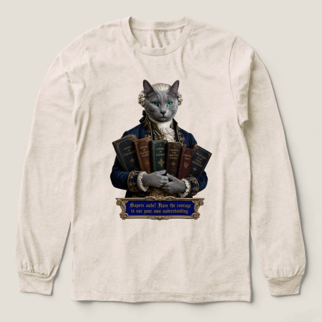 Rysk Blå Immanuel Kant Katt T Shirt (Design framsida)