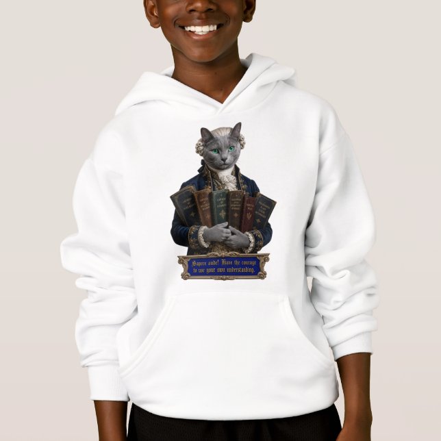 Rysk Blå Immanuel Kant Katt T Shirt (Framsida)