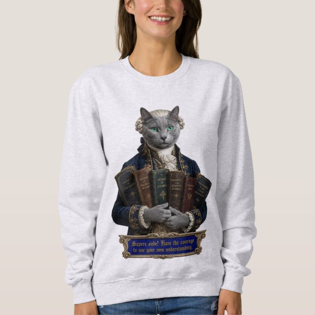 Rysk Blå Immanuel Kant Katt T Shirt (Framsida)