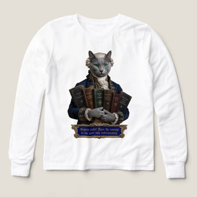 Rysk Blå Immanuel Kant Katt T Shirt (Design framsida)