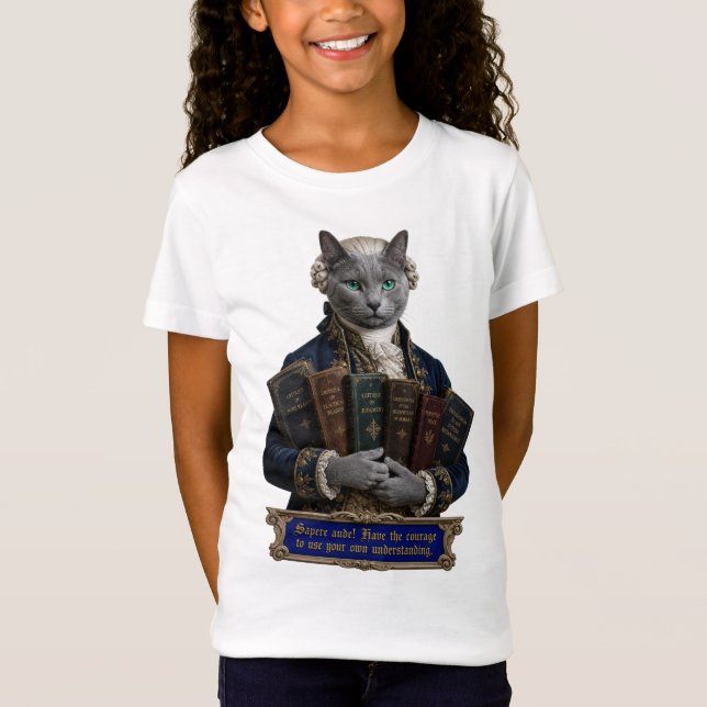 Rysk Blå Immanuel Kant Katt T Shirt (Framsida)