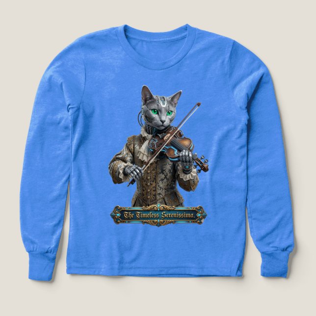 Rysk Blå Katt Av Den Tidlösa Serenissima T Shirt (Design framsida)