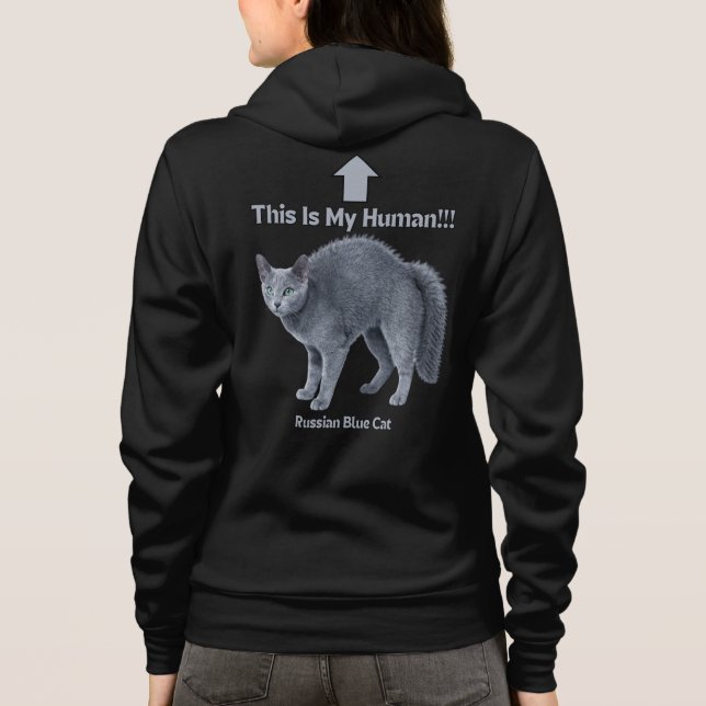 Rysk blå katt – Det här är min människa T Shirt (Baksida)