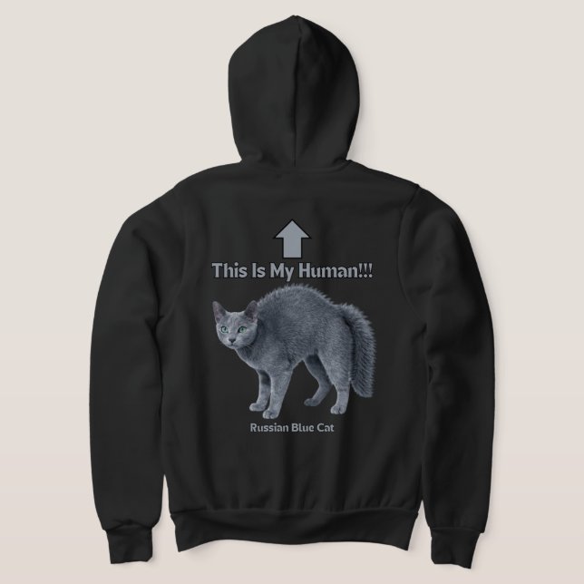 Rysk blå katt – Det här är min människa T Shirt (Laydown Baksida)