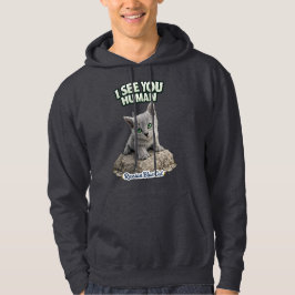 Rysk Blå Katt – Jag Ser Dig Människa Hoodie