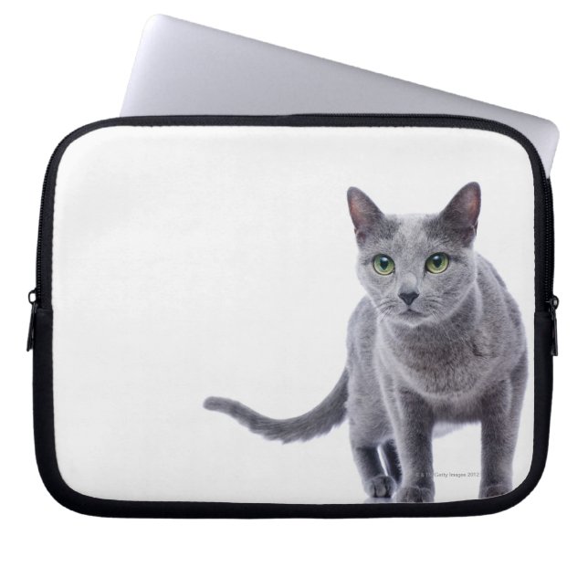 Rysk blå katt laptop sleeve (Framsidan)