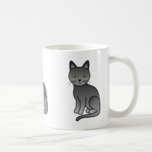 Rysk blå katt serieillustration kaffemugg