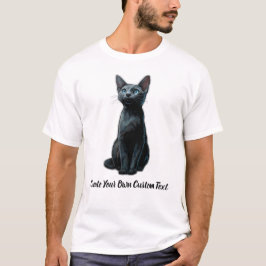 Rysk blå katt Skapa din egen anpassade text  T Shirt