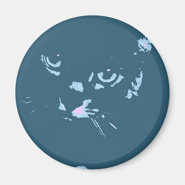 Rysk blå kattpapp magnet (Framsidan)