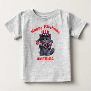 Rysk Blå Kattunge (1h) Patriotisk Barn T-Shirt