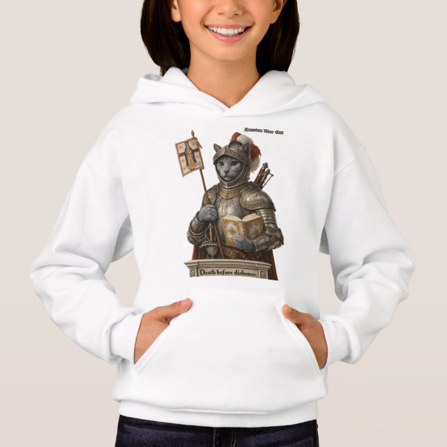 Rysk Blå Konquistador Katt – Ära & Arvskapital T Shirt (Framsida)