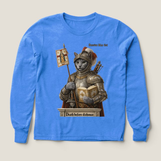 Rysk Blå Konquistador Katt – Ära & Arvskapital T Shirt (Design framsida)