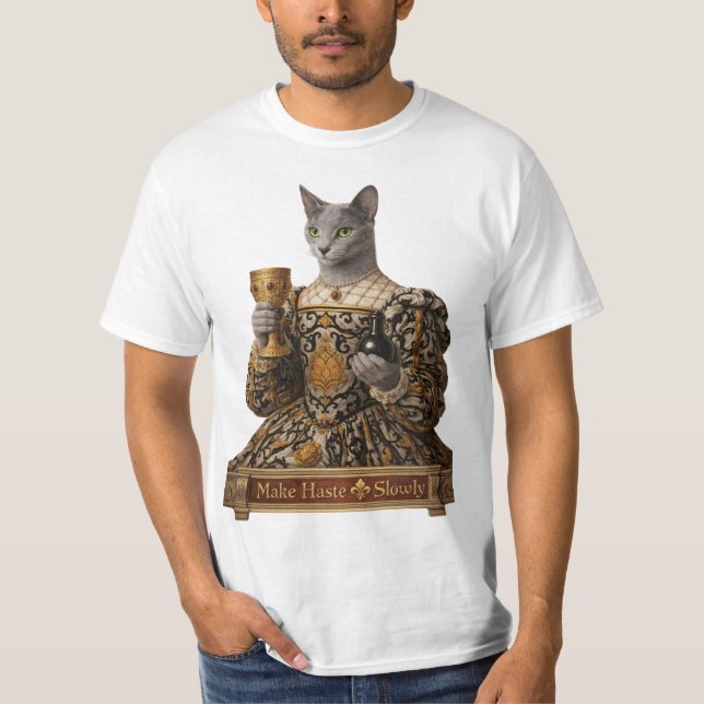 Rysk Blå Lucrezia de Médici Katt T Shirt (Framsida)