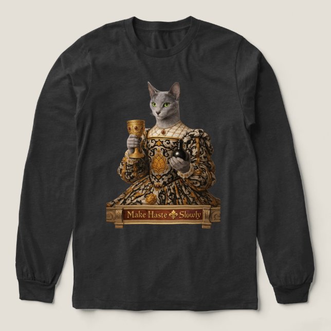 Rysk Blå Lucrezia de Médici Katt T Shirt (Design framsida)