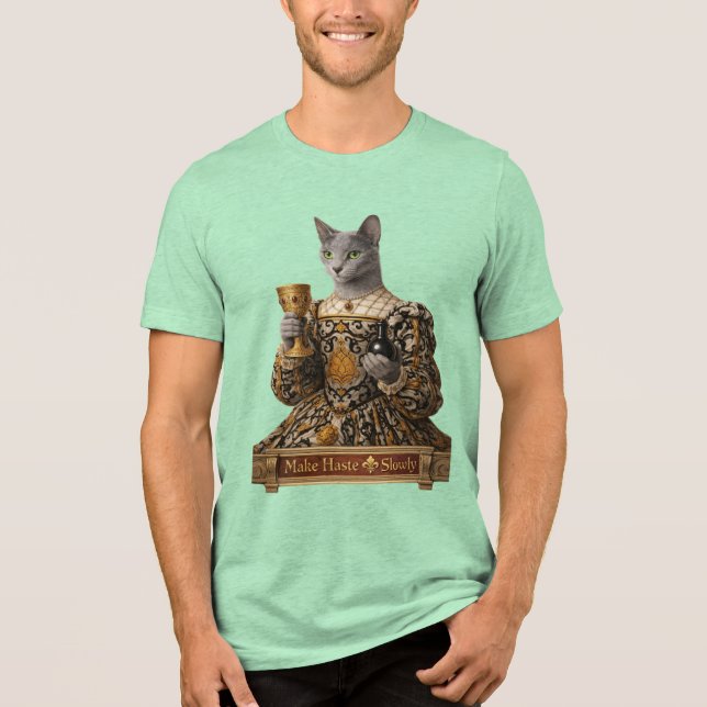 Rysk Blå Lucrezia de Médici Katt T Shirt (Framsida)