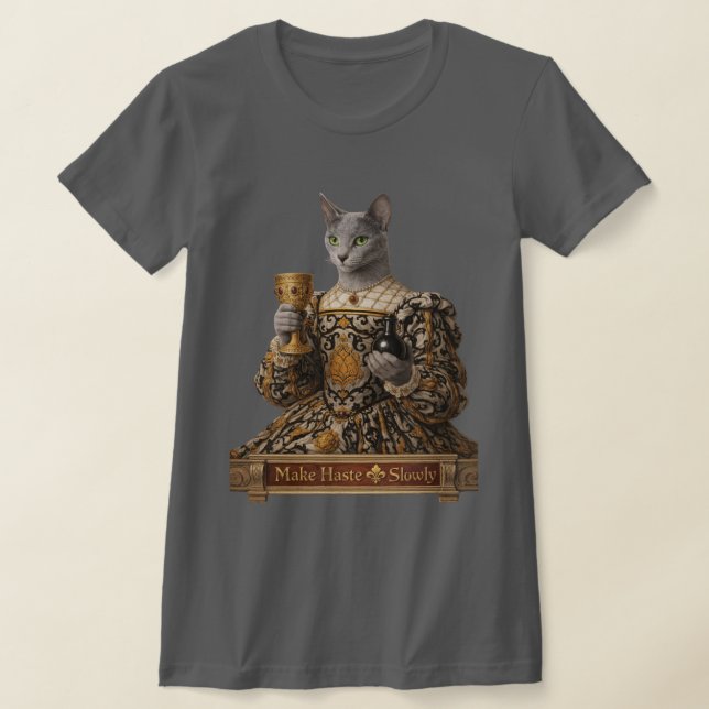 Rysk Blå Lucrezia de Médici Katt T Shirt (Laydown)