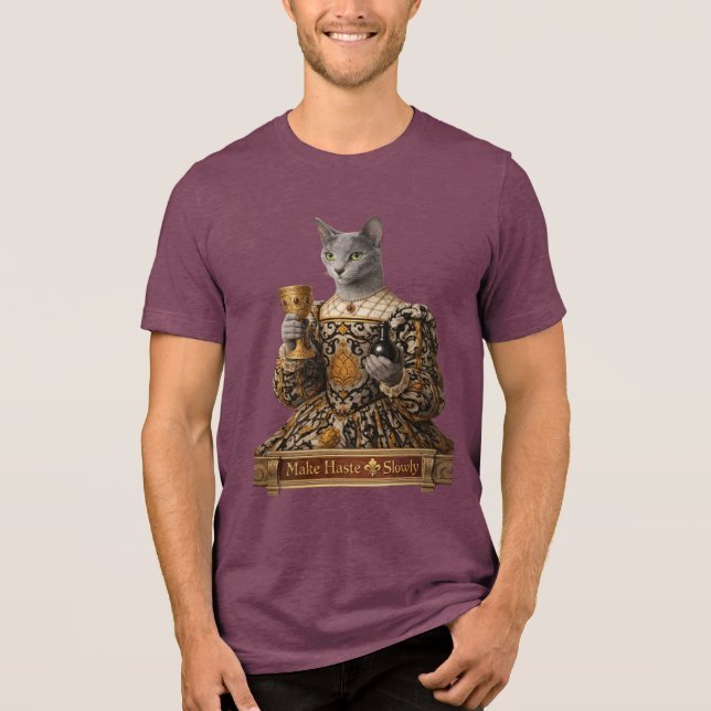 Rysk Blå Lucrezia de Médici Katt T Shirt (Framsida)