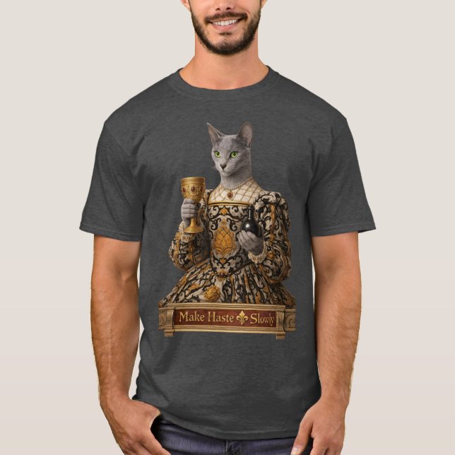 Rysk Blå Lucrezia de Médici Katt T Shirt (Framsida)