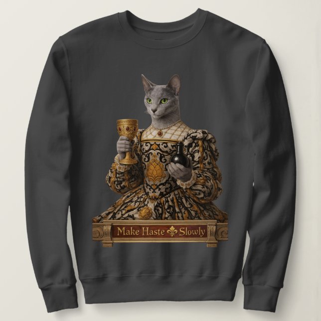 Rysk Blå Lucrezia de Médici Katt T Shirt (Design framsida)