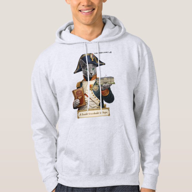 Rysk Blå Napoleon Bonaparte Katt Hoodie (Framsida)